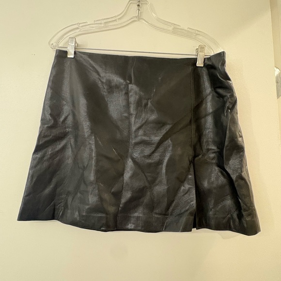 Sunday Best Sleek Black Pleather Mini Skirt - Picture 1 of 4